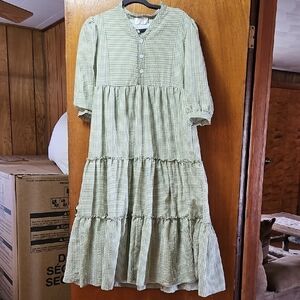 Green Gingham Women's Dress Size Small, Like New